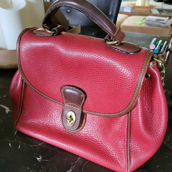 Coach handbag vintage red leather Sheridan Monticello - Picture 1 of 5